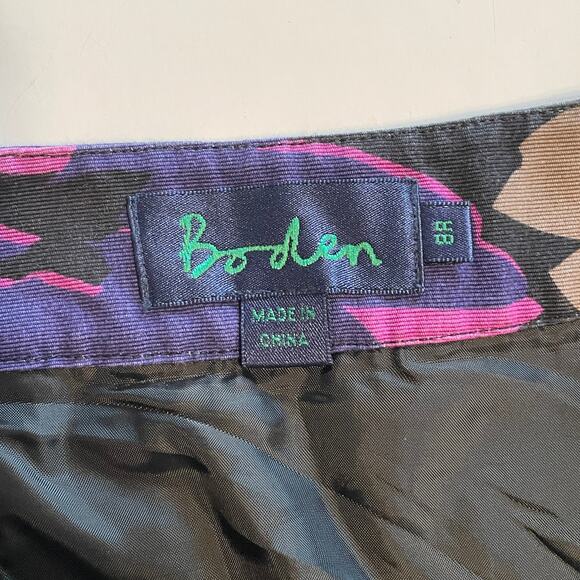Boden Floral A-Line Midi Skirt Womens Size 8 8R Black Multicolor Bold Career - Picture 7 of 11